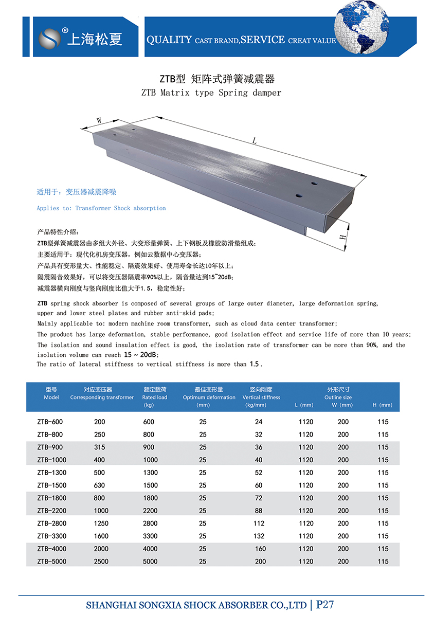 矩陣式<a href='http://www.wandamenye.cn' target='_blank'><u>彈簧減震器</u></a>-變壓器專用