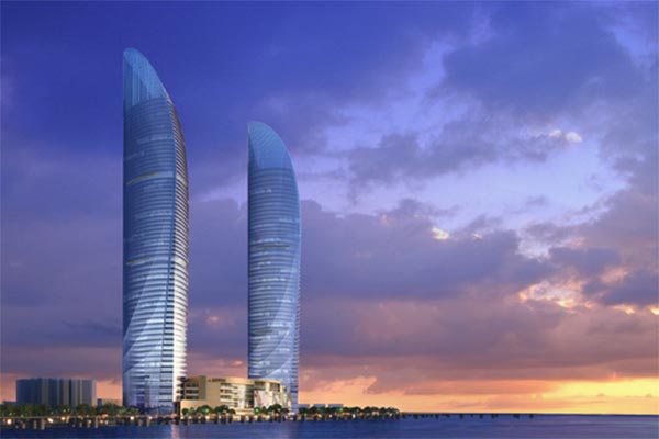 廈門世貿(mào)海峽大廈在施工建設(shè)中采用的<a href='http://www.wandamenye.cn' target='_blank'><u>彈簧減震器</u></a>